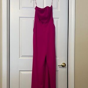 Express Strapless Fuchsia jumpsuit